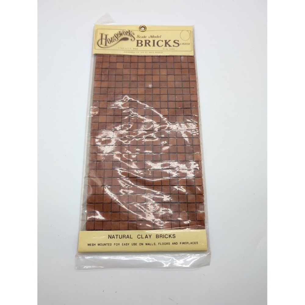 1:12 Miniature Dollhouse Houseworks Natural Clay Brick Floor Sheet 72 sq in NEW